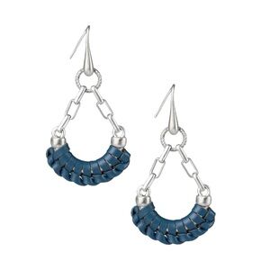 PATRICIA NASH Fidelia Wrapped Leather Earrings in Distressed Mirage/Silver Ox